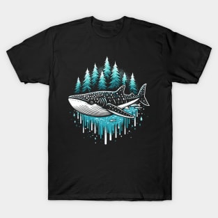 whale on forest t-shirt design T-Shirt